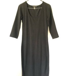 Forever 21 Black Midi Bodycon Dress